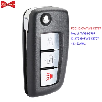 

KEYECU for Nissan Rogue 2014 2015 2016 2017 2018 Remote Key Fob PCF7961M Chip 433.92MHz FCC ID: CWTWB1G767 Model: TWB1G767
