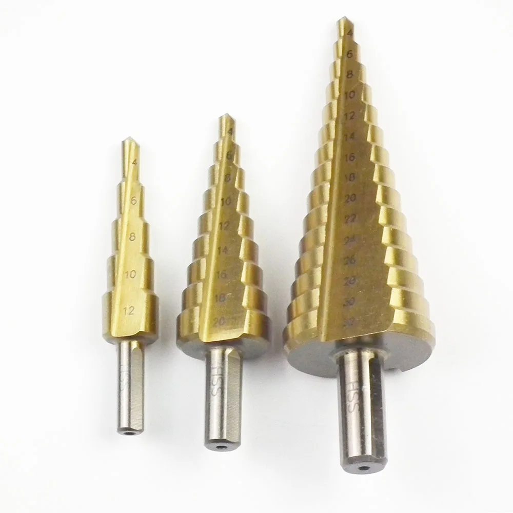 3pcs hex shank countersink step drill bit wood drilling hss drill set stepped drill woodworking tools portabrocas hexagonal 3pcs hex shank countersink step drill bit wood drilling hss drill set stepped drill woodworking tools portabrocas hexagonal