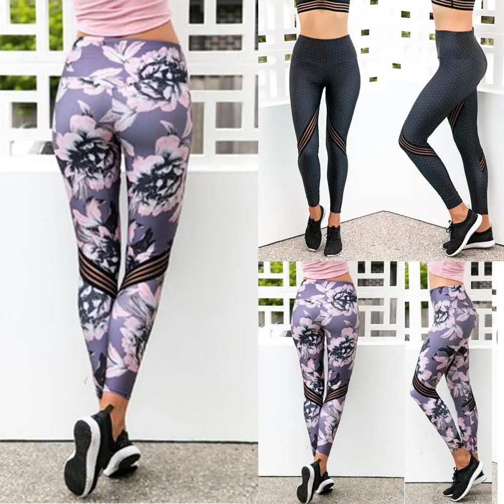 

2019 Women Stretch High Waist Skinny Fitness Gym Leggings Sport Pants Trousers