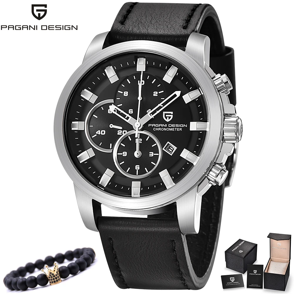 

PAGANI DESIGN Top Luxury Brand Watches Men Leather Quartz Wristwatch Multifunction Sports Military Watch Relogio Masculino 2018