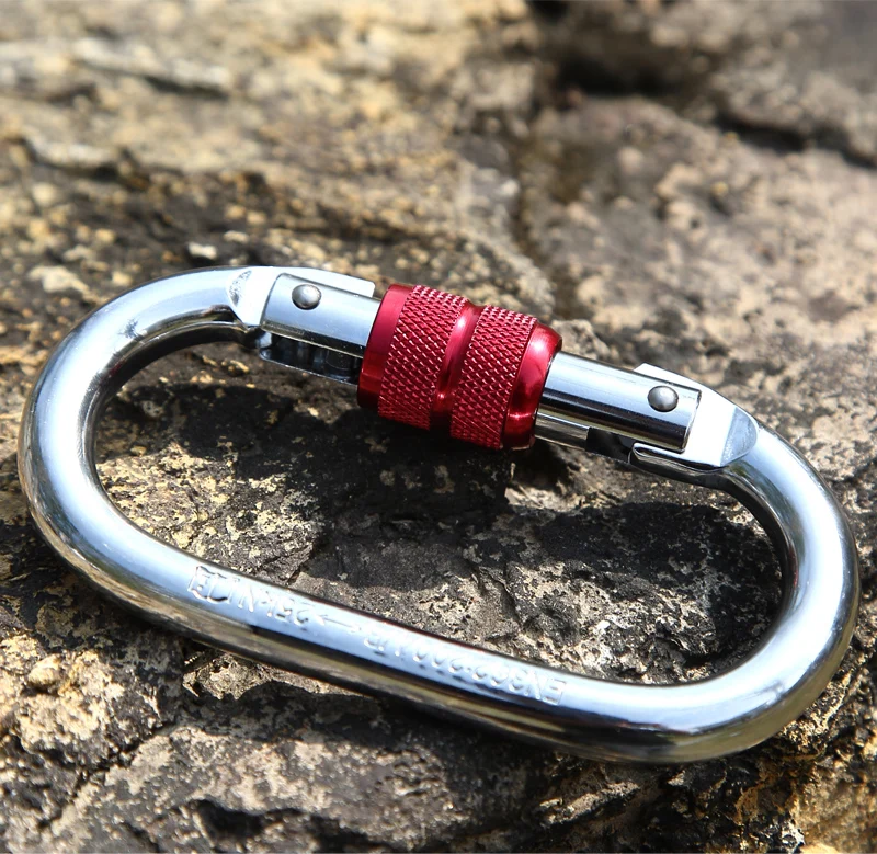 

PRIOR FITNESS Carabiner for Aerial yoga hammock CE Certificated Silver Steel Carabiner 25KN O Type Hardware for Aerial Dance