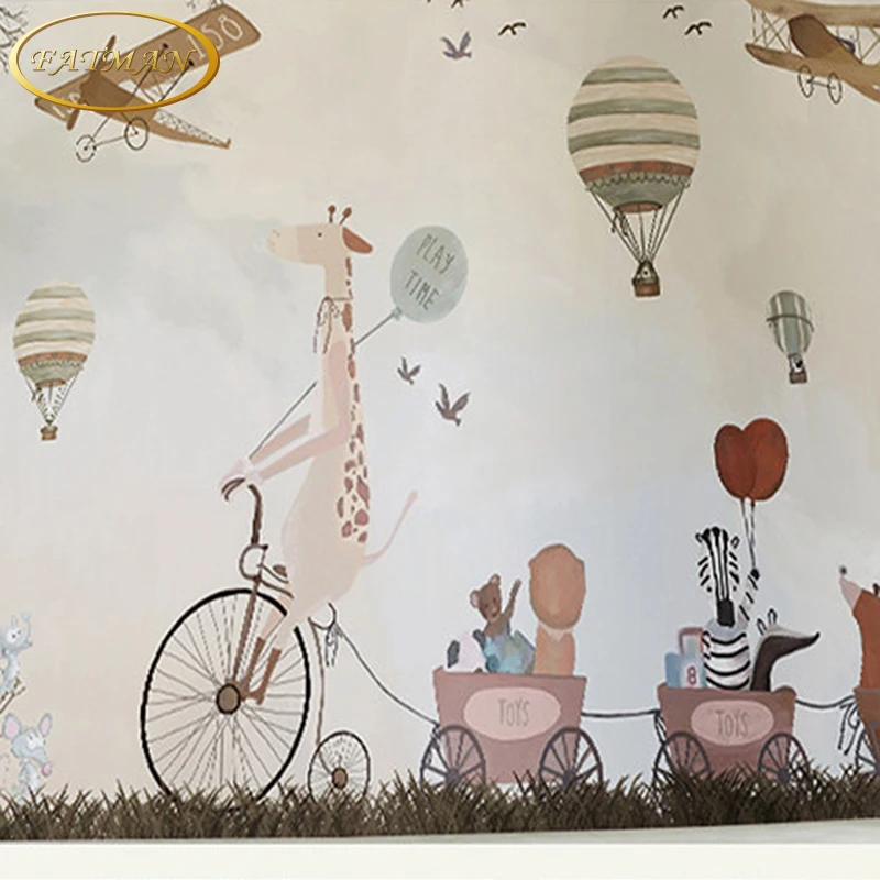 Пользовательские 3D фото обои мультфильм ручная роспись воздушный шар Фреска детская комната диван фон обои papel де parede