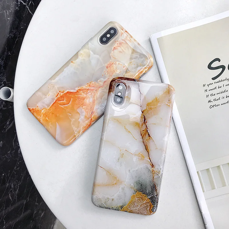 

Carnelian Marble Case for iPhone XS Max XR XS Case Granite Painted TPU Cover for iPhone 8 7 Plus X 6 6S Protective Fundas Capa
