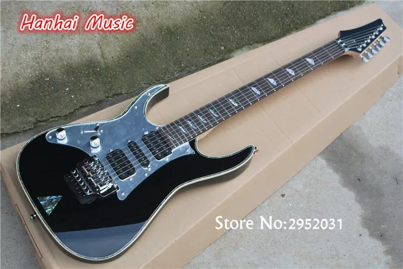 

6-String Electric Guitar,Left-hand Version,Black Color Body and Mirror Surface Pickguard,Floyd Rose,Open Pickups,can be Custom