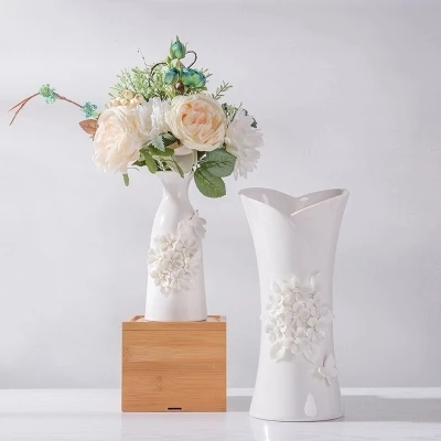 

Hand pinching flowers vase decorative white ceramic vases handmade creative flower decoration home ornaments floral vase