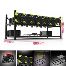 New 8 GPU Mining Rig Aluminum Stackable Case Frame Open Frame Mining Case for ETH ZEC