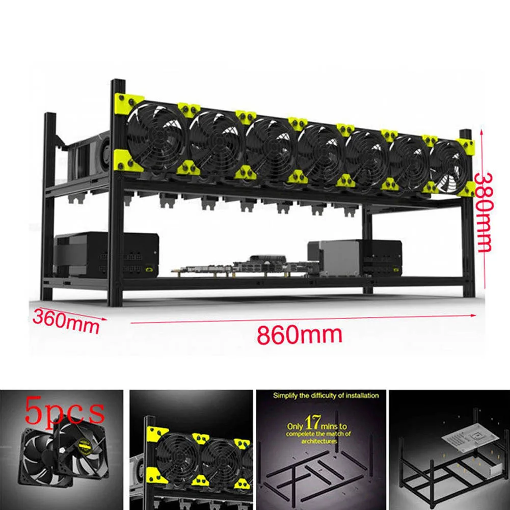 New 8 GPU font b Mining b font font b Rig b font Aluminum Stackable Case