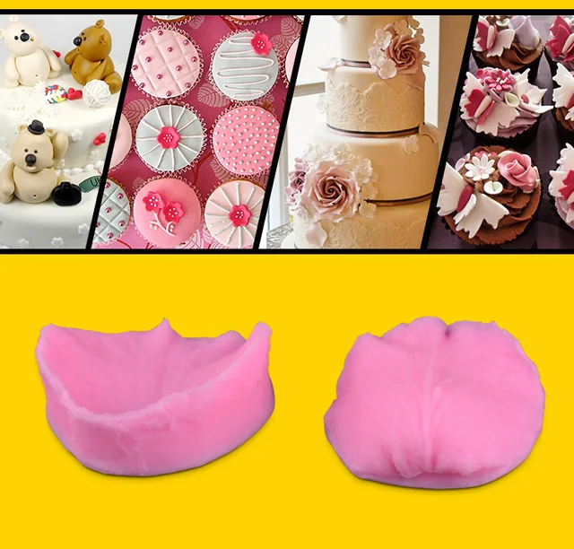4-Piece Flower Shape Silicone Chocolate Mold Set With Cutters - Hydrangea, Cherry, Daisy, Petunia For Baking, Desserts, Parties - View #2