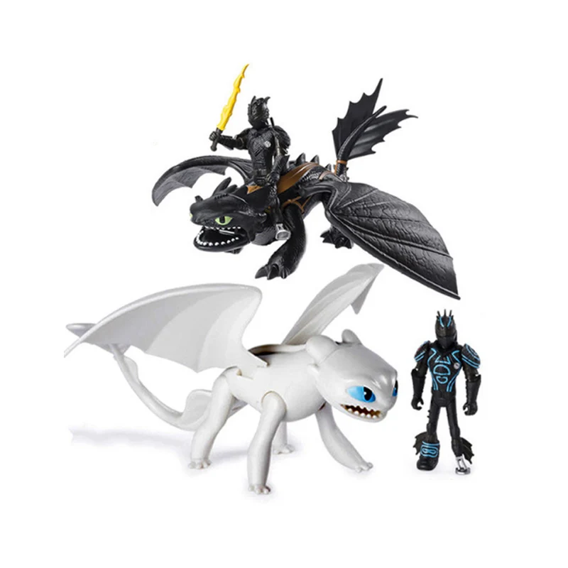 

Hot How to Train Your Dragon 3 Toothless Light Fury night fury PVC Can move Collectible Action Figure Toys For Children