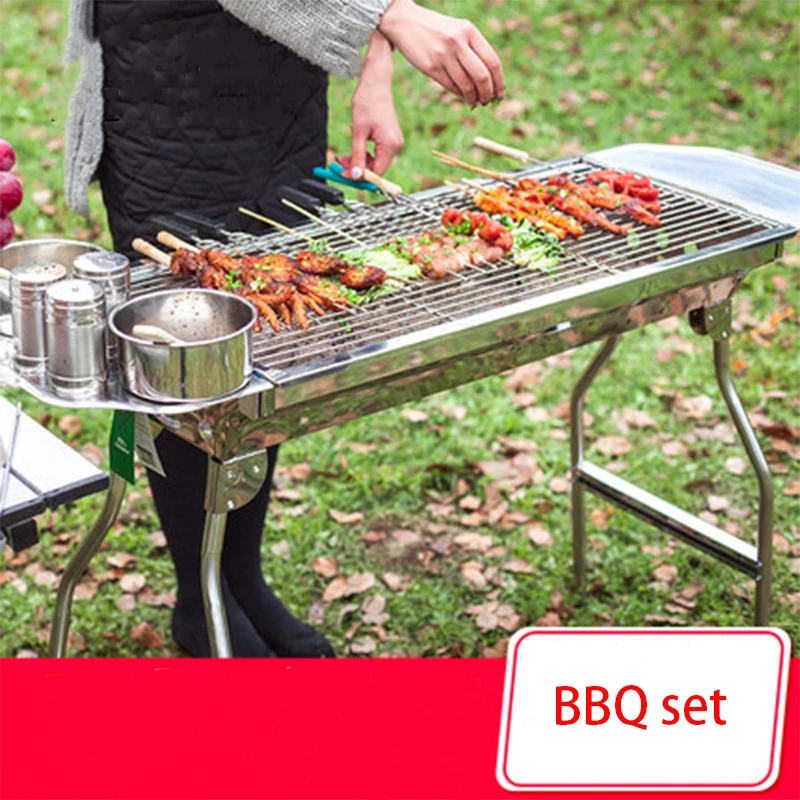 Stainless Steel Barbecue Rack Outdoor 5 Person Or More Household Charcoal Barbecue Stove Full