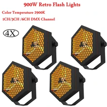 4 шт./лот, 900 Вт, ретро флэш-светильник, дискотека, DJ, звуковой светильник, DMX512, идеально сочетается с современной технологией, ретро светильник, сценический светильник