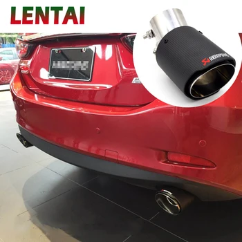

LENTAI 1pc Universal Adjustable Angle Carbon Fiber Exhaust Tip for Ford Focus 2 Peugeot Chevrolet cruze Renault Skoda Toyota