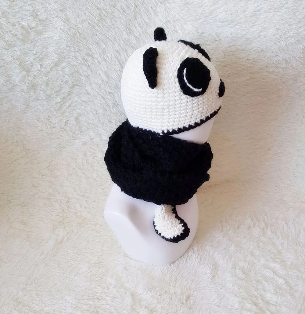 Коллекция 2018 года, осенне-зимняя шапка для косплея, детская вязаная шапка унисекс с рисунком панды, шарф и шарф