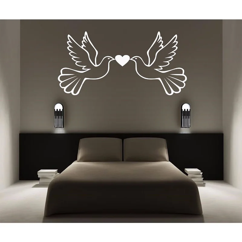 Виниловая наклейка на стену в виде голубей и птиц 60 см x 120 см|vinyl wall stickers|name stickerswall