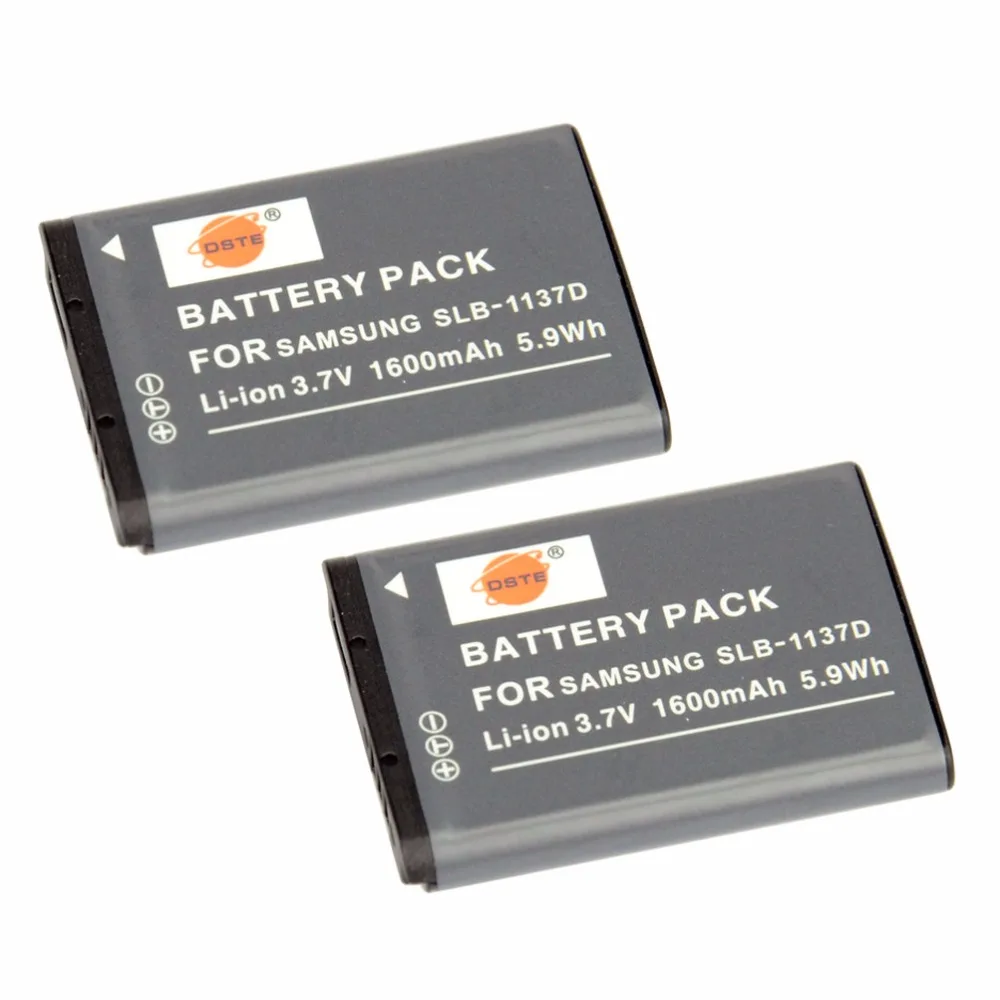 

DSTE 2PCS SLB-1137D Rechargeable Battery for Samsung TL34HD L74 i80 i85 i100 NV1 NV24HD NV30 NV40 NV100HD Camera