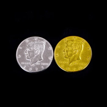 

1PCS Magic props Half Dollar Coin Magic Tricks Magic Coin Accessories Gimmick Magic Tricks Props Toys (Silver Or Glod Color)