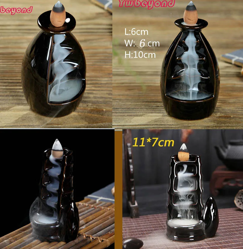 Home Decoration Aromatherapy Bamboo Smoke Backflow Ceramic Incense