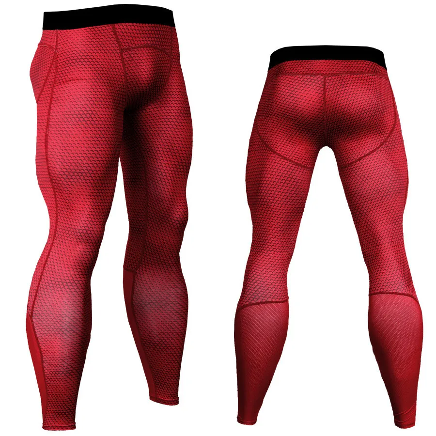 

Men's Grid Print Quick Dry Gym Training Tight Pants Running Football Sport Fitness Exercise Leggings Dropshipping