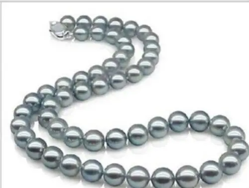 

Free Shipping >>>>> elegant 10-11mm south sea silver grey pearl necklace 18inch