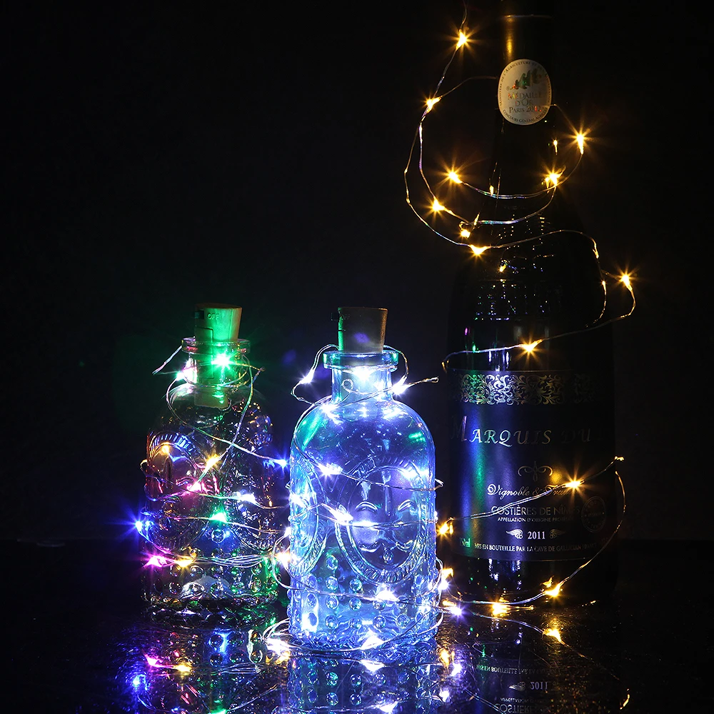 Домашний Декоративный светильник s 1M 2M Corker, медная проволока, светильник-гирлянда, Рождественский Сказочный светильник s для украшения стеклянных бутылок