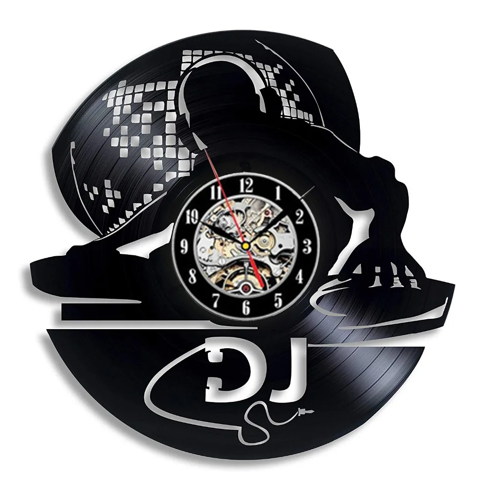 Виниловая запись настенные часы современный дизайн DIY ваше имя DJ рок Висячие Часы