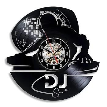 

Vinyl Record Wall Clock Modern Design DIY Your DJ Rock Name Hanging Clocks 12 inch Creative Music Theme Wall Watch Home Decor