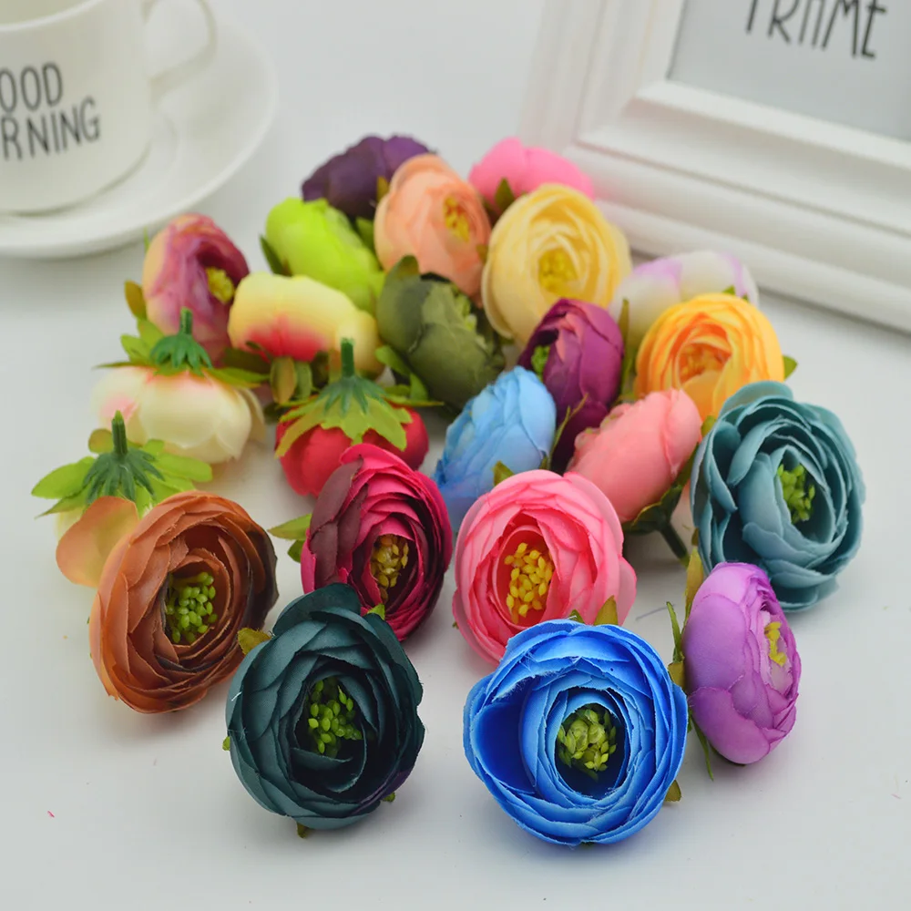 100pcs Artificial Plastic Rose Flowers Cheap Bridal Accessories