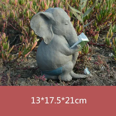 Забавные миниатюрные фигурки слона, Художественная Скульптура, статуи животных, изделия из смолы, аксессуары для украшения дома R536 - Цвет: Многоцветный