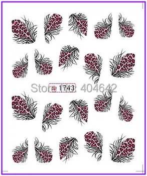 

1X Nail Sticker Plume Feather Pinna Water Transfers Stickers Nail Decals Stickers Water Decal Opp Sleeve Packing #1743