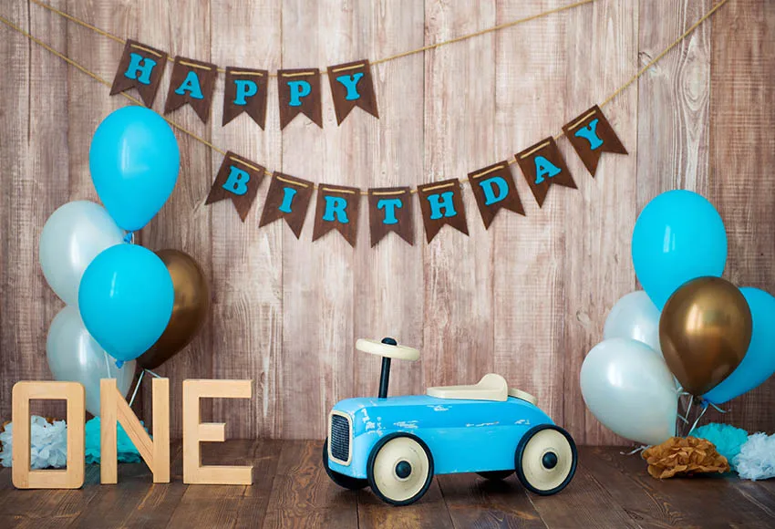 Vinyl balloons wood wall Photography Backdrop baby Birthday Party decoration Photo Background Studio | Электроника