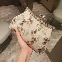 Клатчи женские сумки через плечо для женщин с вышивкой кружевные женские клатчи вечерние сумки на цепочке кошелек для невесты свадебные вечерние клатчи