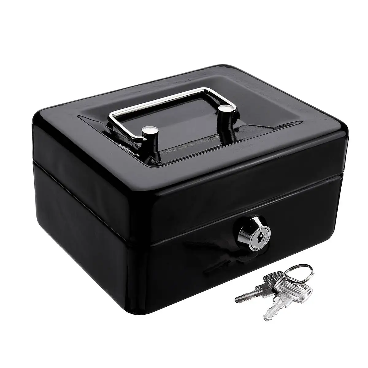 CB0701XLN Black 11.81 x 9.84 x 3.46 inches Jssmst Large Cash Box with Combination Lock Durable Metal Cash Box with Money Tray 