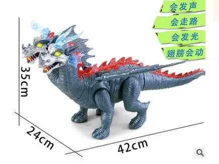 Детские игрушки Электрический ходячий динозавр игрушки модель светящаяся музыка моделирование развивающие игрушки - Цвет: Темно-синий