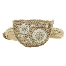 Икона цветок соломенная поясная сумка для мужчин и женщин можно установить с мобильного телефона ключи кошелек женская сумка(бежевый