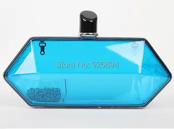 

Low price fashion personality transparent acrylic fluorescent color party purse clutch evening bag ladies handbag shoulder bag