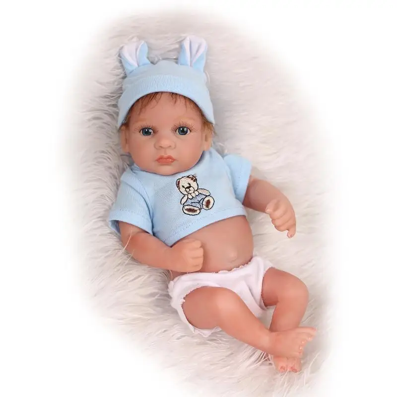 

NPK 10 Inch Full Body Silicone Soft Vinyl Reborn Baby Girl Doll Mini Lifelike Newborn Dolls That Look Real Anatomically Correct