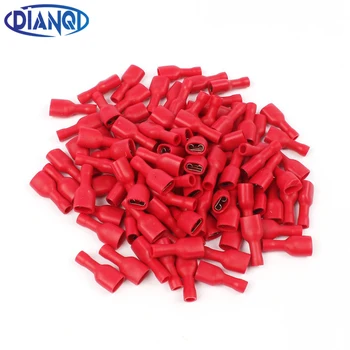 

FDFD1.25-250 insulating Female Insulated Electrical Crimp Terminal Connectors Cable Wire Connector 100PCS/Pack FDFD