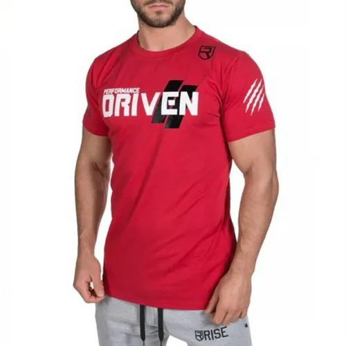 

Men T-shirts Fitness Tshirt Fit Slim Short-sleeved Shirts Cotton Leisure Fashion O - Neck Tees