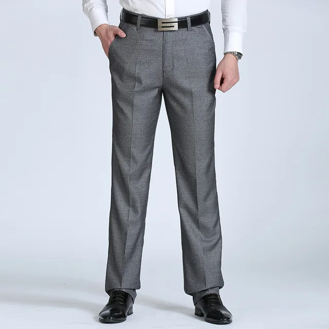 New Arrival Mens Loose Fit Straight Pants Casual Business Pant Trousers ...