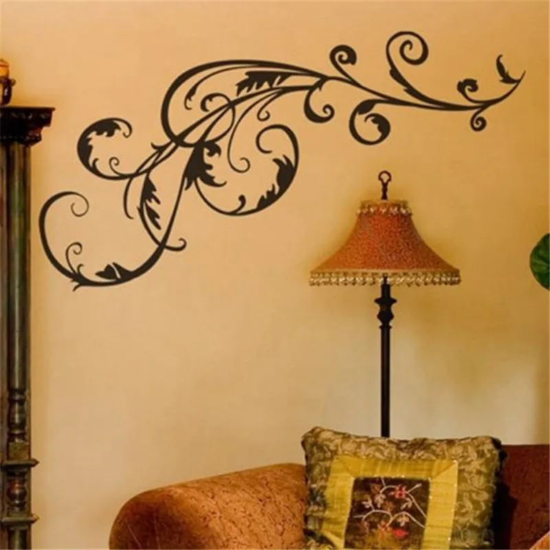 Decorative vinyl flower swirl wall art decal stickers Swirl art wall decorwall decordecorative