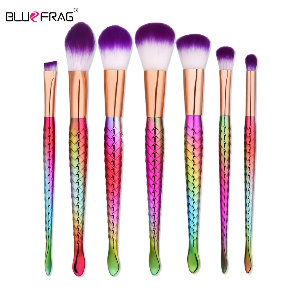 BLUEFRAG 7pcs Makeup Brushes Professional Foundation Eyeshadow Eyeliner Brushing Powder Blush Concealer MakeUp Brush Tool Brand|makeup brushes