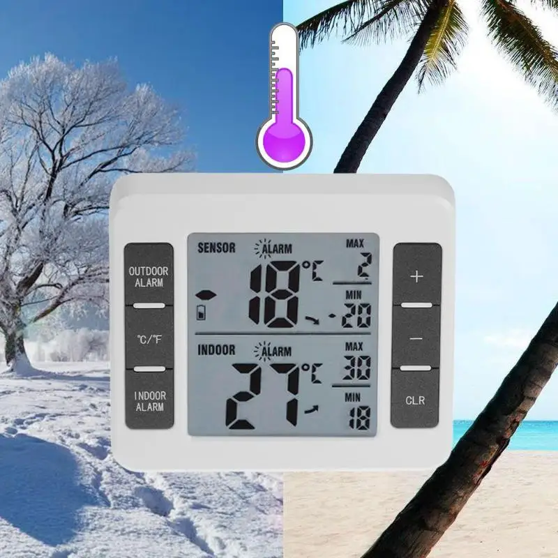 

Digital outdoor Thermometer Temperature Meter Weather Station tester Wireless Outdoor Transmitter 0-50C with C/F Value Display