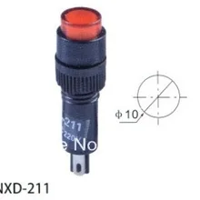 NXD-211 круглый контрольная лампа 2 шпильки DC12V DC24V AC220V 10 мм