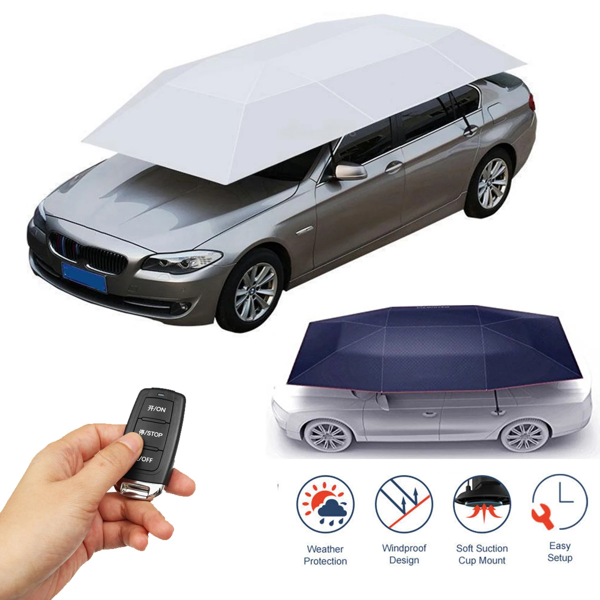 Portable Full Automatic Outdoor Car Tent Umbrella Roof Cover UV Protection Kits Car Cover Umbrella Sun Shade with Remote Control Portable Full Automatic Outdoor Car Tent Umbrella Roof Cover UV Protection Kits Car Cover Umbrella Sun Shade with Remote Control