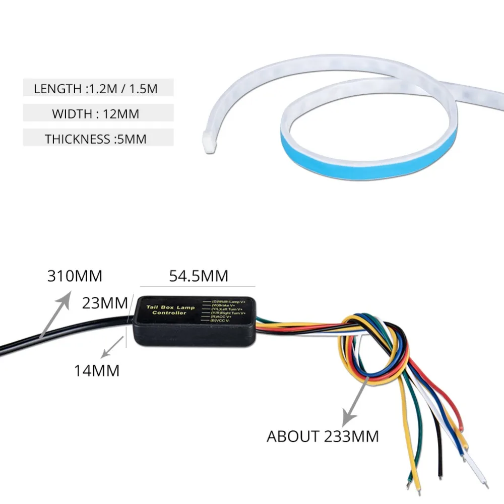 Автомобильный задний фонарь ATcomm 150 см стоп индикатор RGB светодиодная