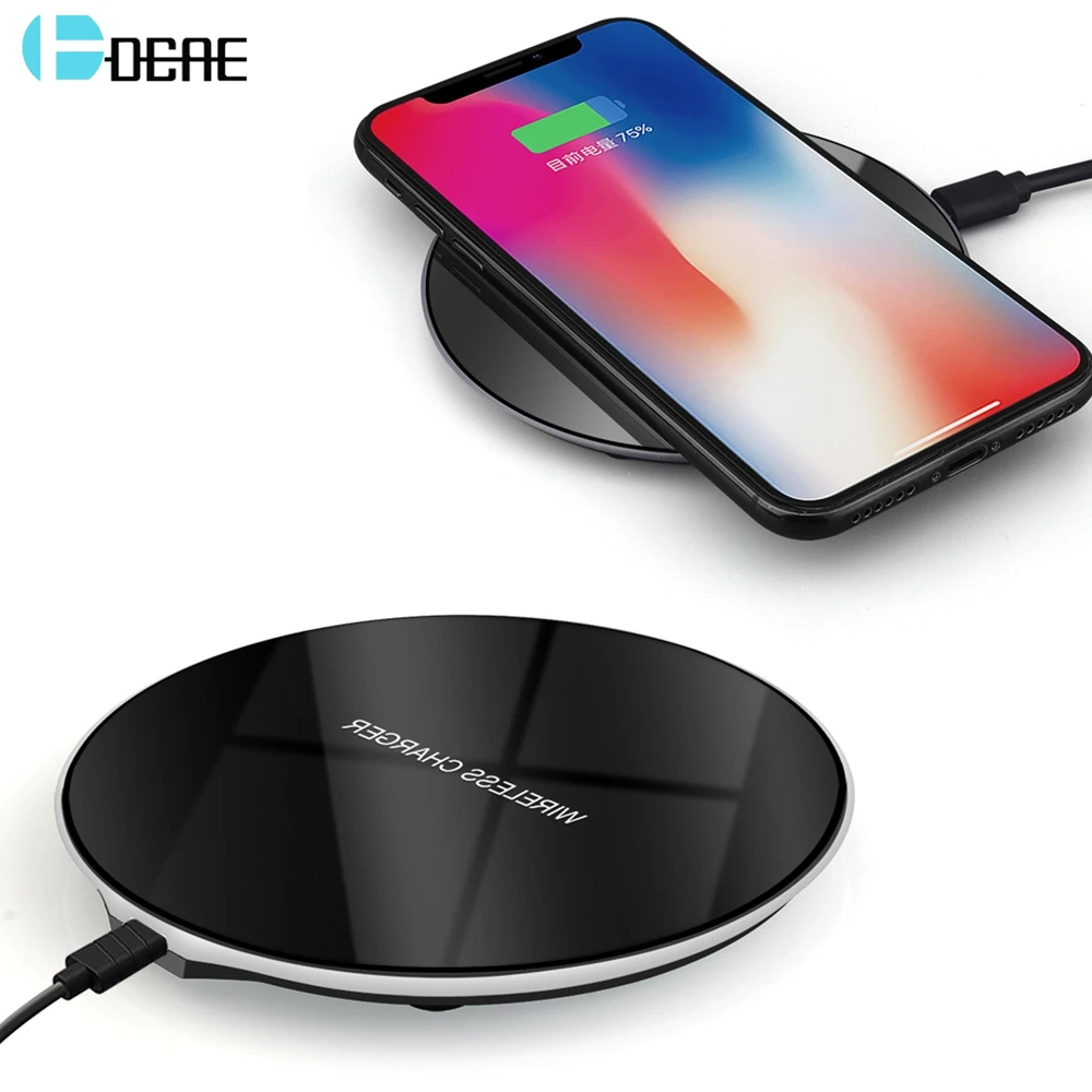 DCAE Wireless Charger For Samsung galaxy S8 S9 Plus Note 9 8 Qi Wireless Charging For iPhone XS Max X 8 XR USB Mobile Charge Pad DCAE Wireless Charger For Samsung galaxy S8 S9 Plus Note 9 8 Qi Wireless Charging For iPhone XS Max X 8 XR USB Mobile Charge Pad