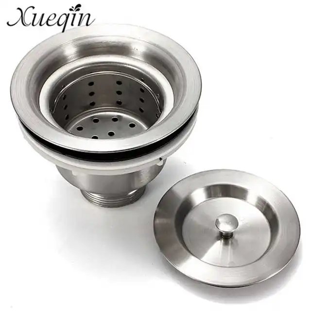 Us 5 85 21 Off Stainless Steel Kitchen Sink Drain Assembly Waste Strainer And Basket Strainer Stopper Waste Plug Sink Filter In Drains From Home