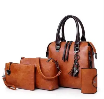 

New 4pcs/Set Women Composite Bags High Quality Ladies Handbags Female PU Leather Shoulder Messenger Bags Tote Bag Bolsa