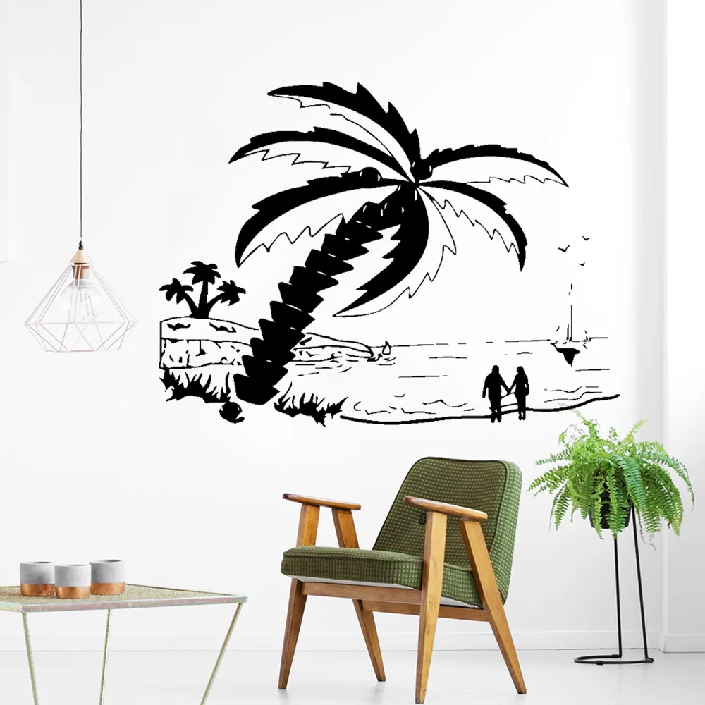 

Cartoon Coconut Tree Nursery Wall Stickers Vinyl Art Decals Living Room Bedroom Wall Decal naklejki stickers muraux