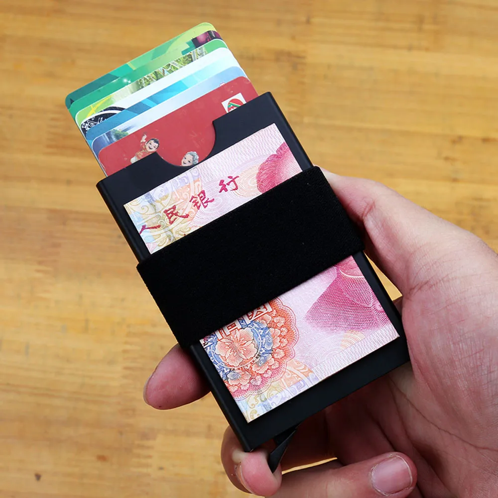 

Unisex Creative Business ID Credit Card Protector Soft Leather Wallet Card Holder Package Box Office Supply Simple Design 2019